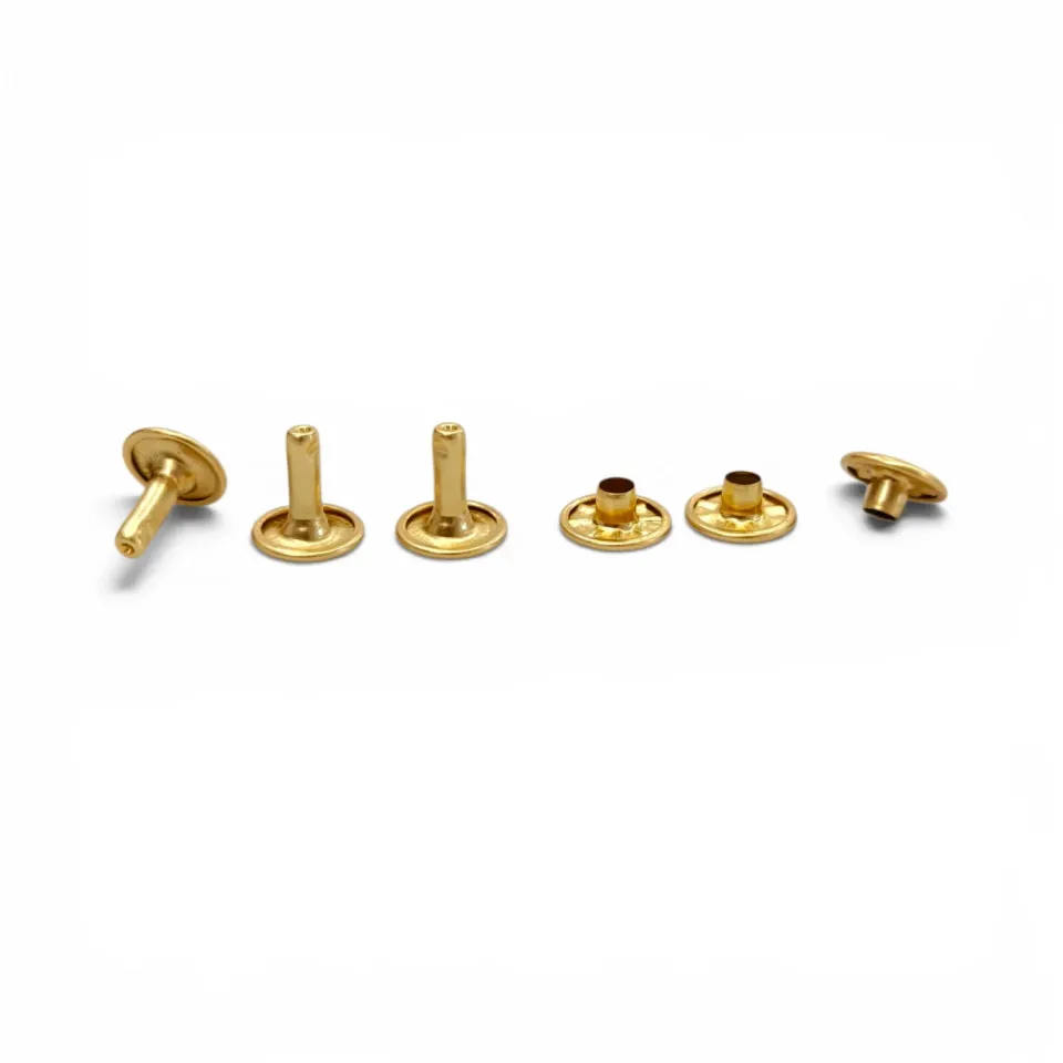 Toscani Rivetti doppia testa borchie ottone oro 10 mm
