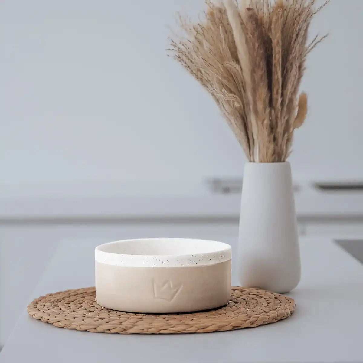 Rudelkönig set pappa cane ceramica grigio 2 ciotole+tappetino