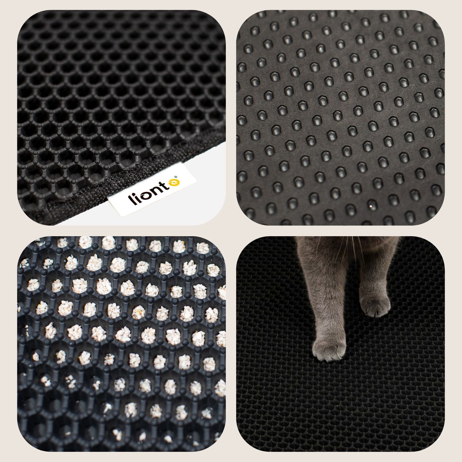 Lionto Katzenpflege tappetino lettiera gatto grigio 76x61 cm EVA