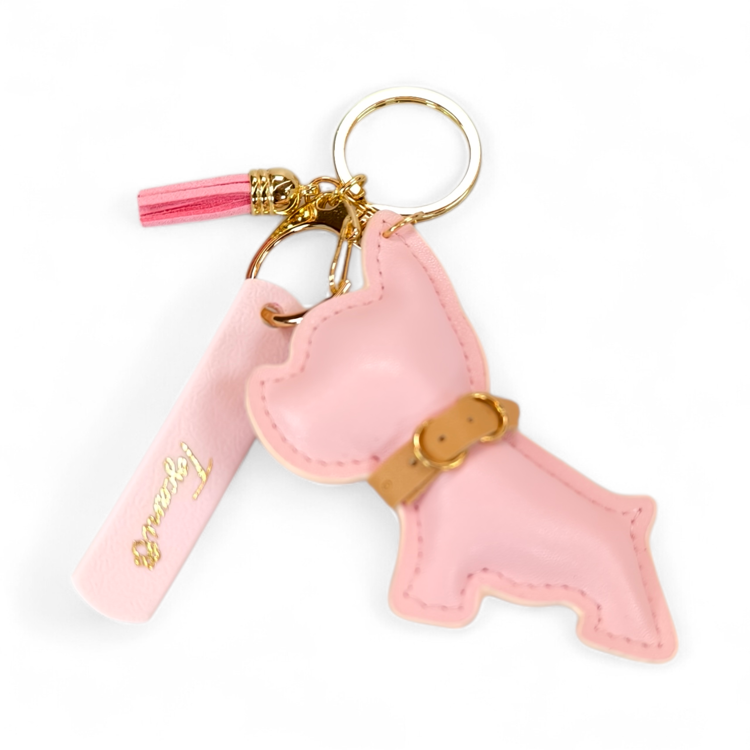 Toscani Gadget Portachiavi Cagnolino Ecopelle Rosa Candy Chic