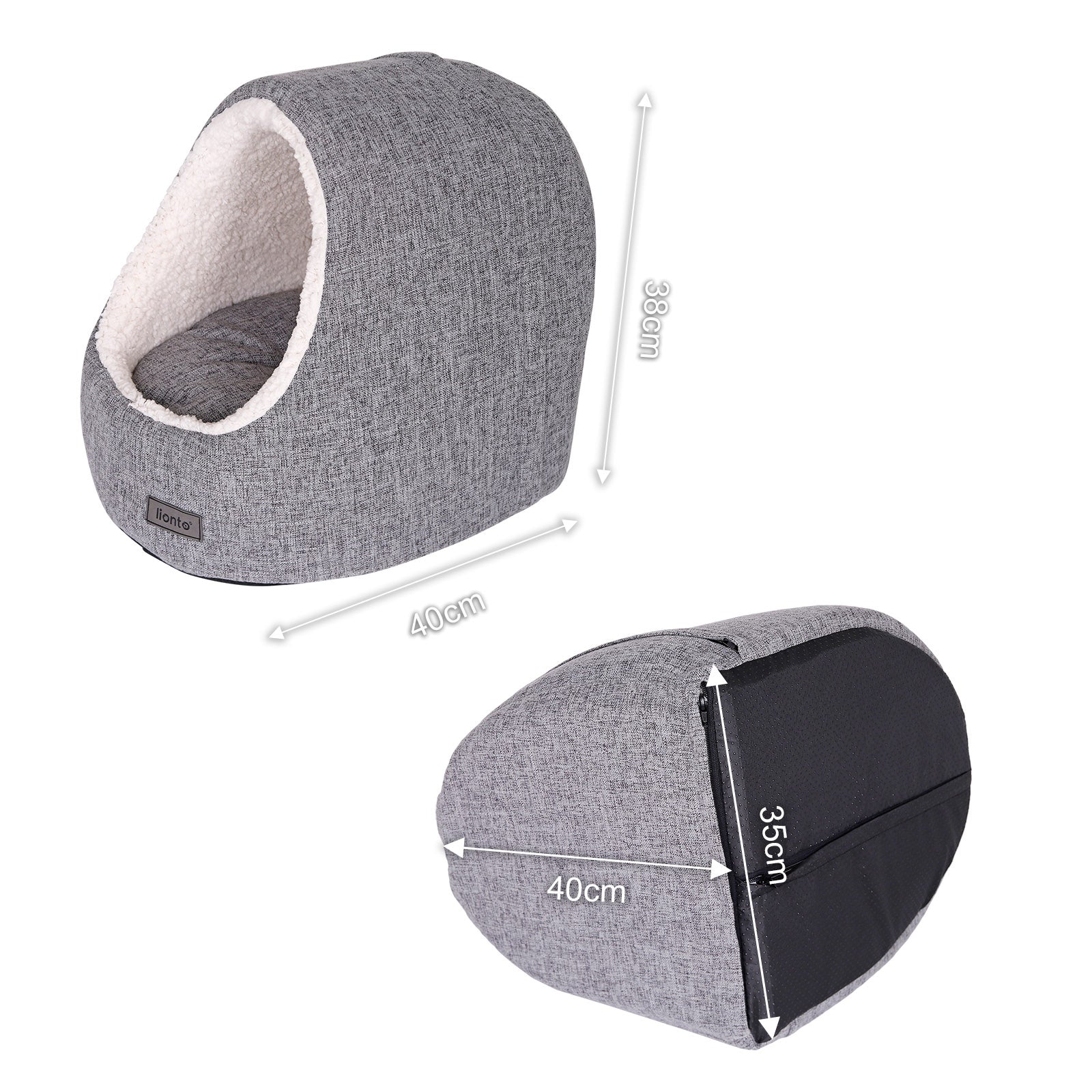 Lionto Katzenbettchen grotta gatto 40x35x38 cm grigio scuro