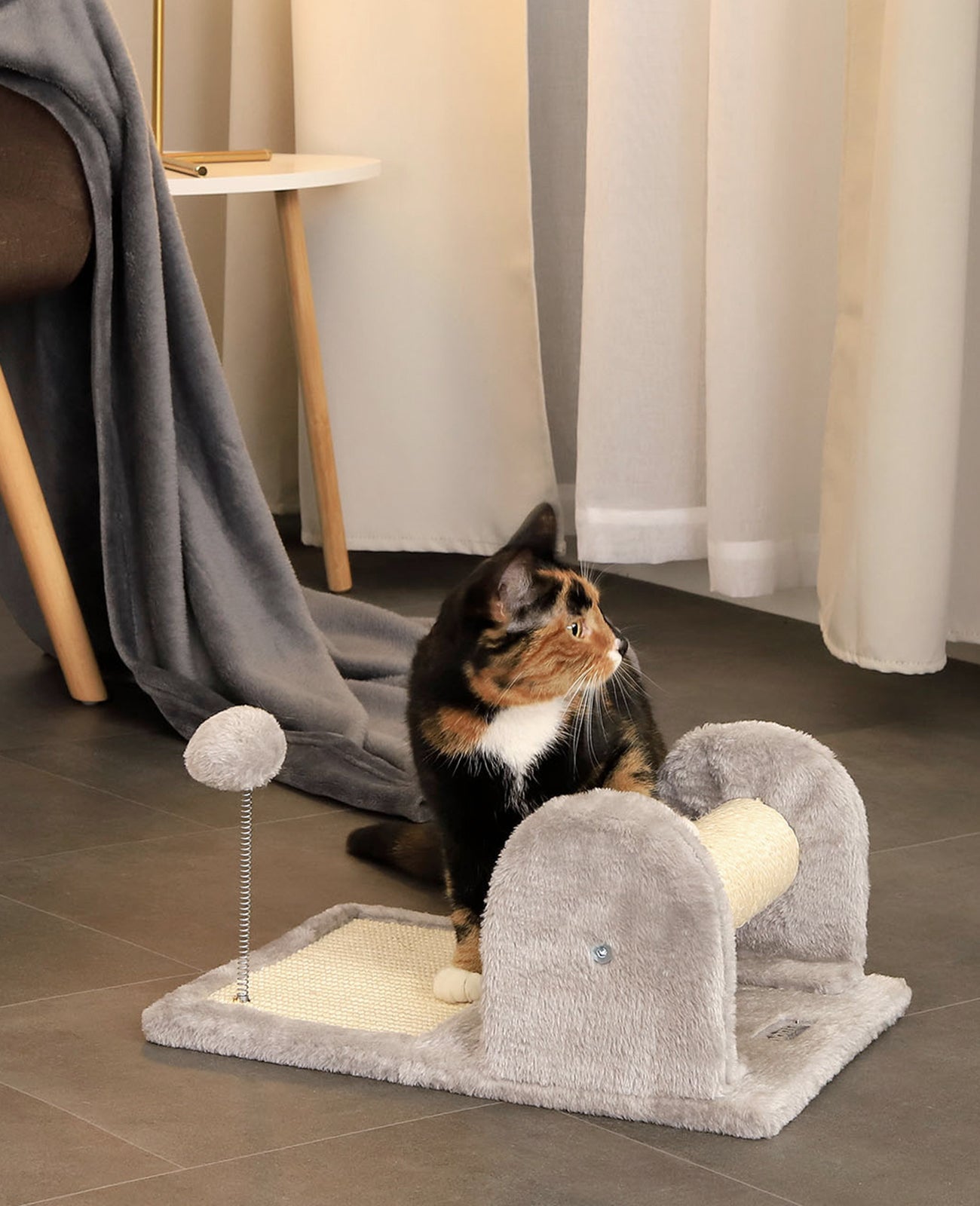Lionto Katzenkratzbäume tiragraffi sisal 40x30 cm grigio con palla