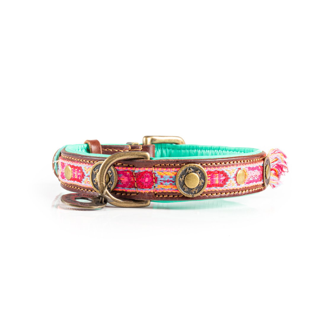 Dog with a Mission Boho Rosa collare pelle cane M rosa