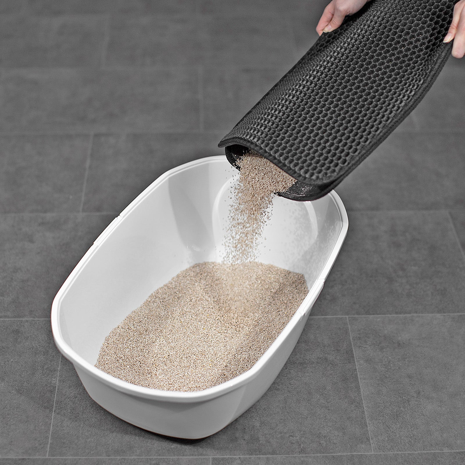 Lionto Katzenpflege tappetino lettiera gatto grigio 76x61 cm EVA