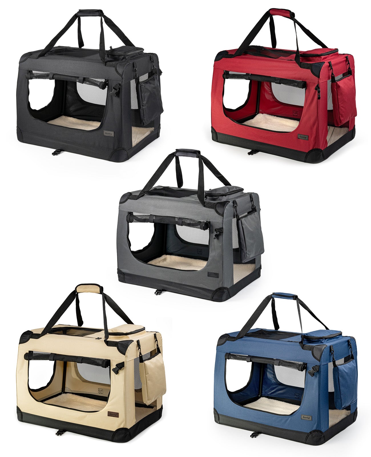 Lionto Hundetransportboxen Trasportino Pieghevole M Nero 60x42x44