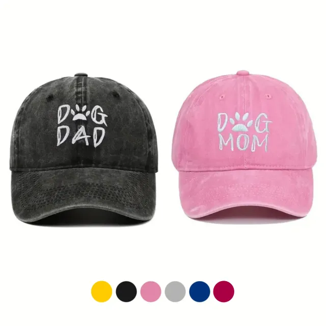 Toscani Gadget Cappellino Visiera Dog Mom Dog Dad Cotone