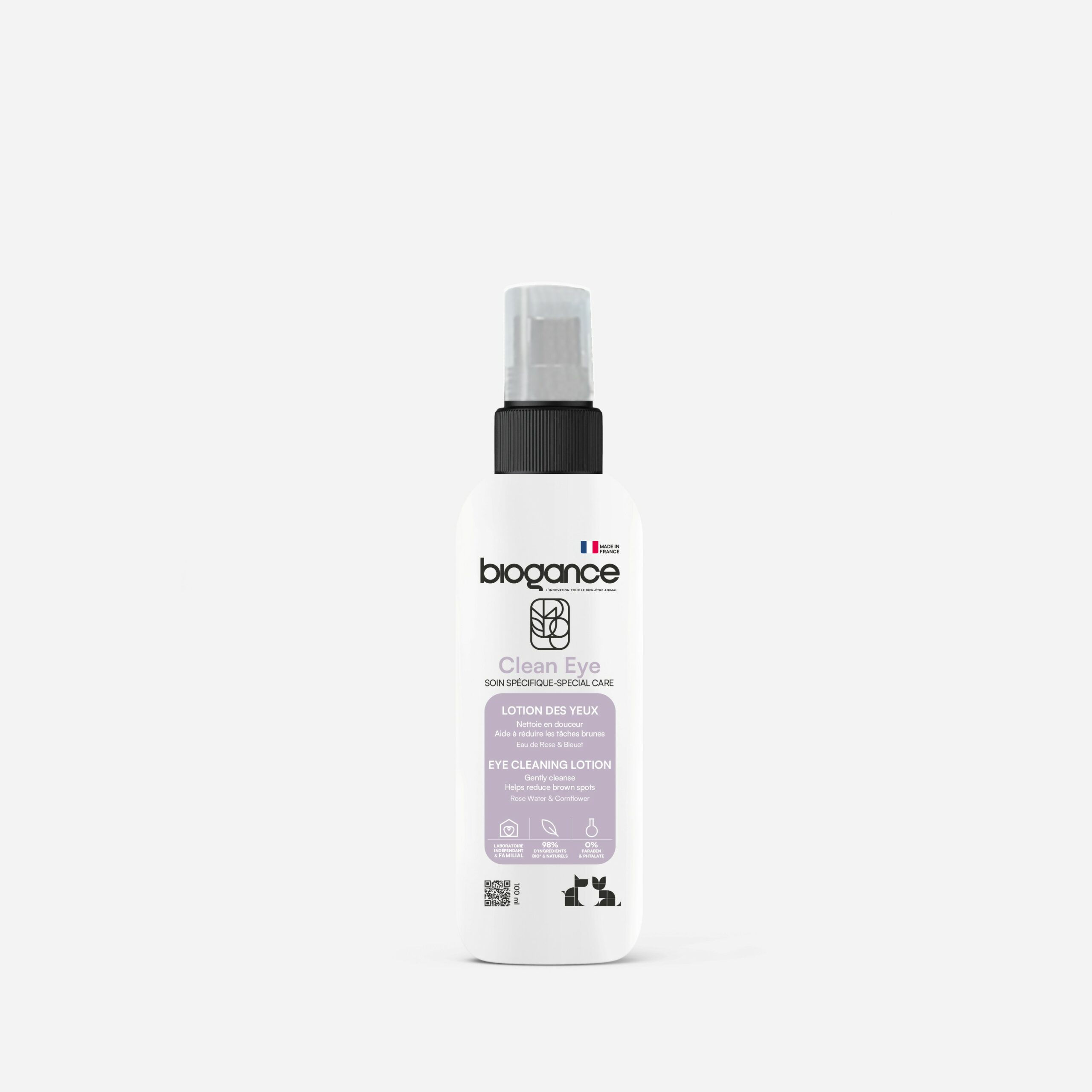 Biogance Clean Eye lozione occhi cane gatto rosa fiordaliso