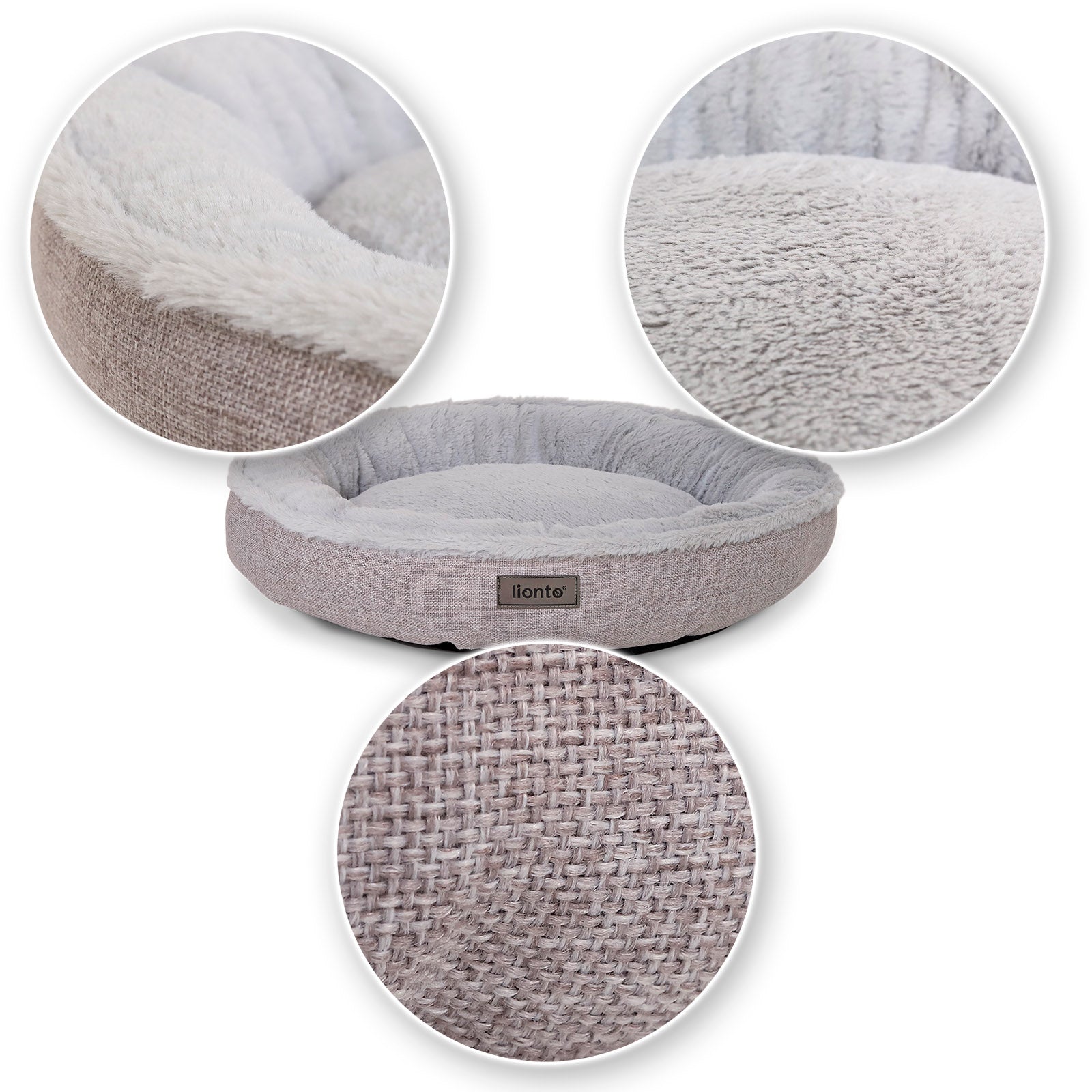 Lionto Katzenbettchen cuccia gatti grigia 55 cm donut morbida