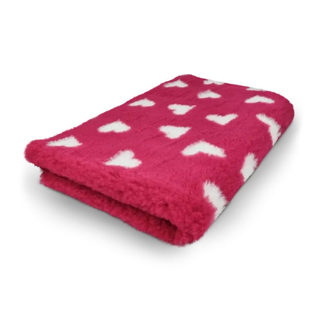 Toscani Vet Bed tappeto animali fuxia cuoricini bianchi antiscivolo