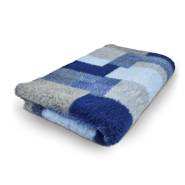 Toscani Vet Bed tappeto quadrati azzurri pelo 28 mm