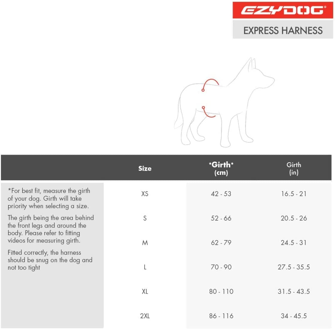 EzyDog Express pettorina per cani S rosso ergonomica