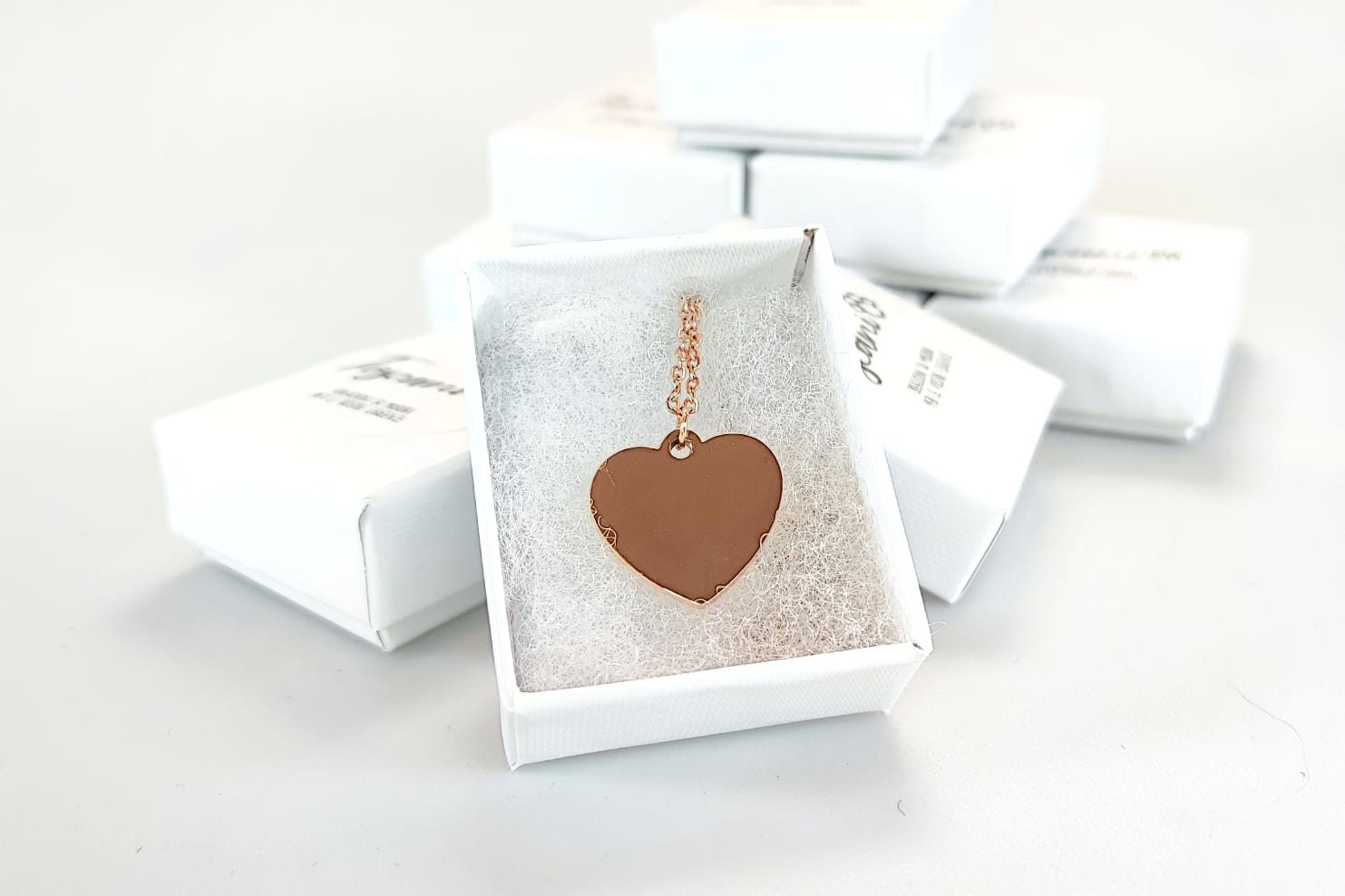 Toscani Gadget Collana Cuore acciaio oro rosa incisa