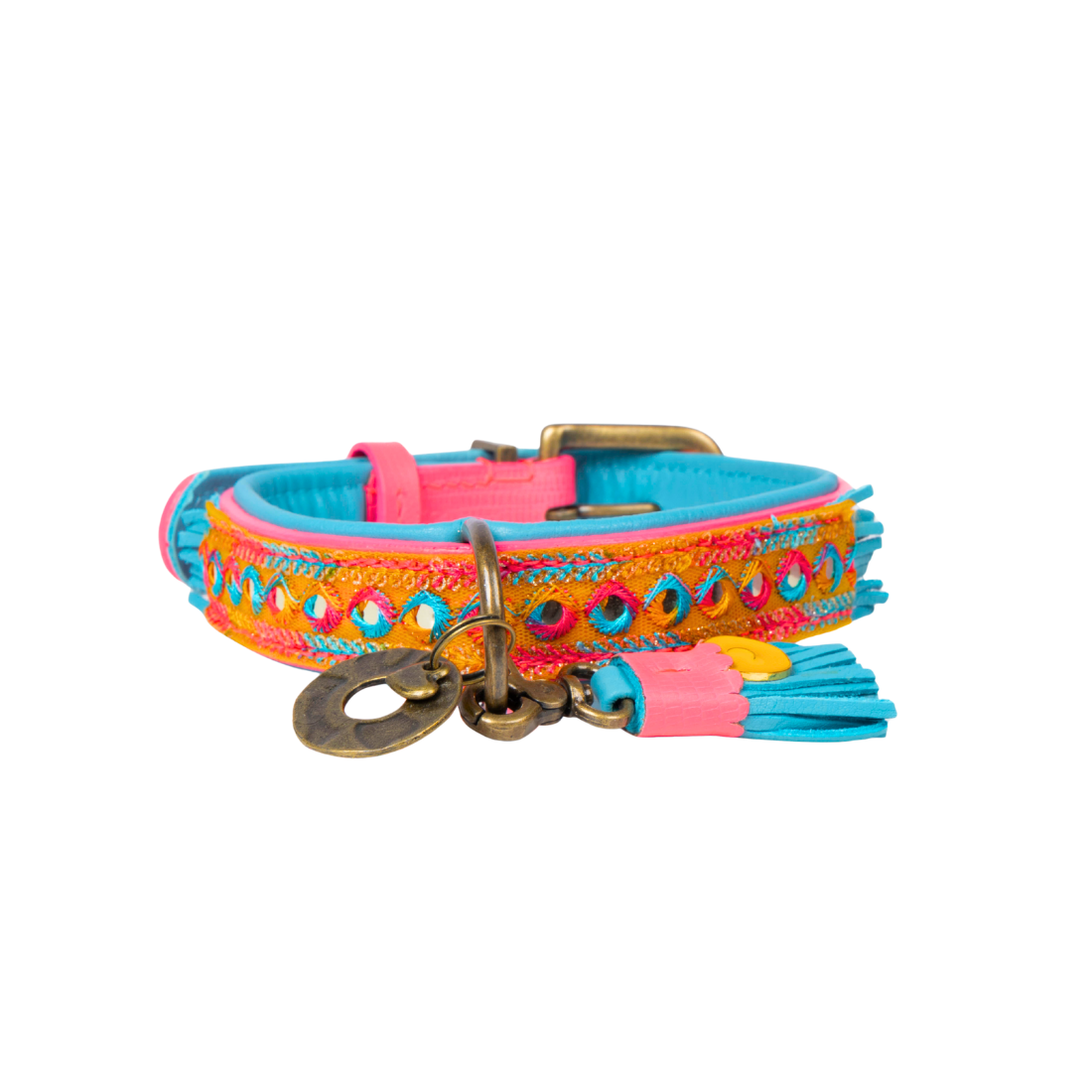 Dog with a Mission Indian Summer collare cane S multicolor pelle