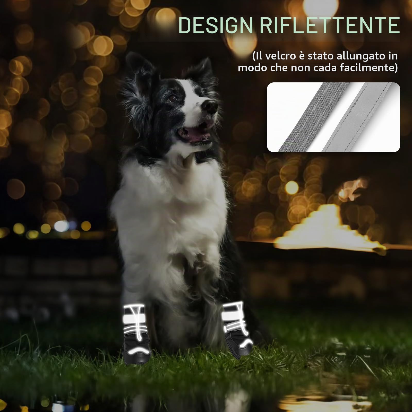 OHCOZZY Scarpette Cane L Nere Impermeabili 4 Pezzi