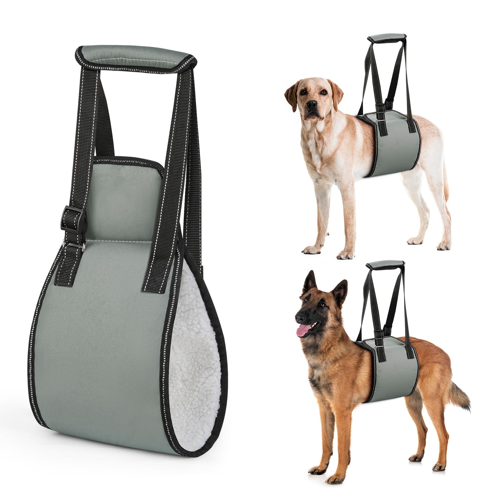 OHCOZZY Pettorine pettorina supporto posteriore cane S grigio