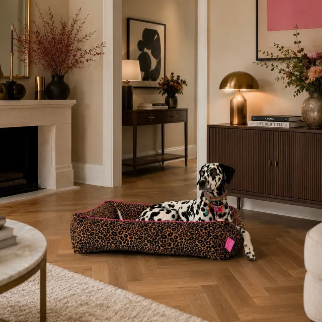 Dog with a Mission Lazy Leopard cuccia cane L leopardo velluto
