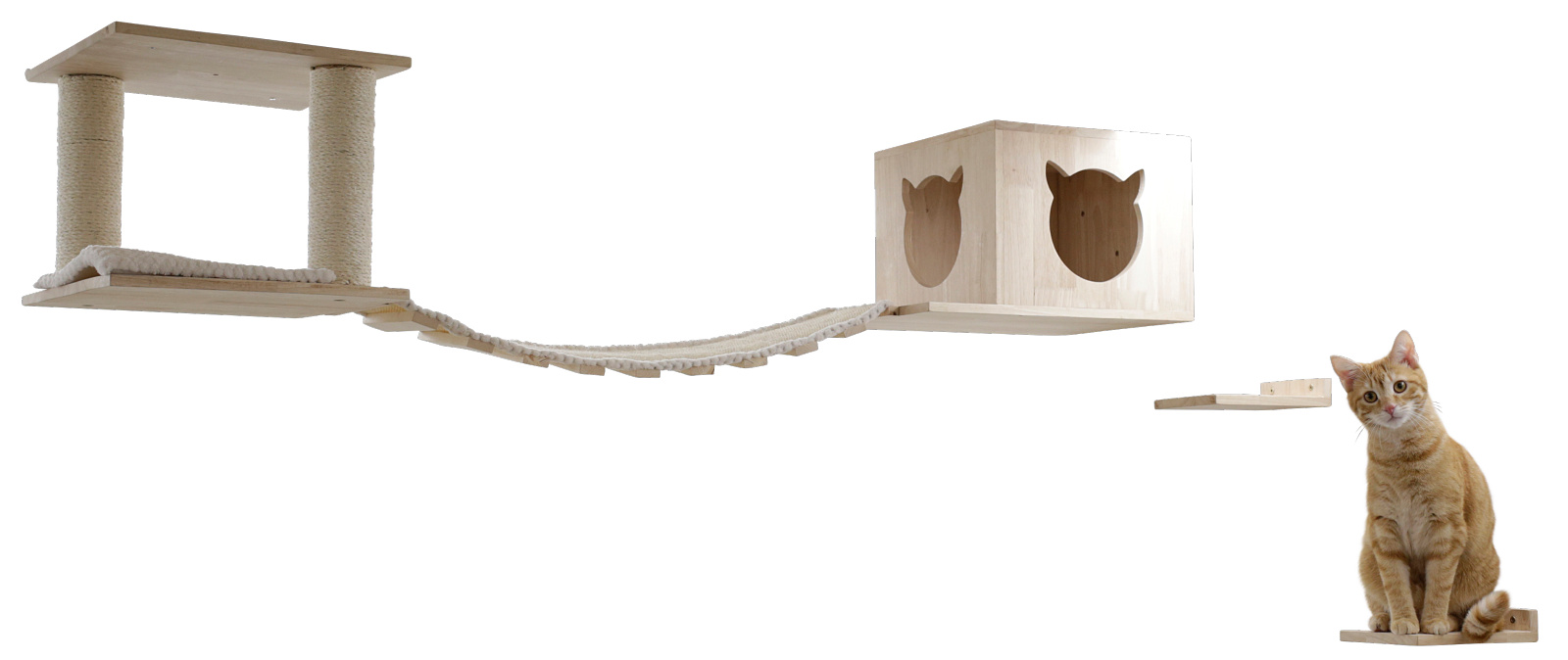 Kerbl Cat Scratch Top parete arrampicata gatto legno 5 pezzi