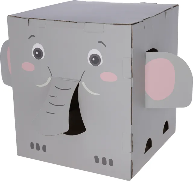 Kerbl Cat Scratch Elefant tiragraffi cartone casetta gatto leggera