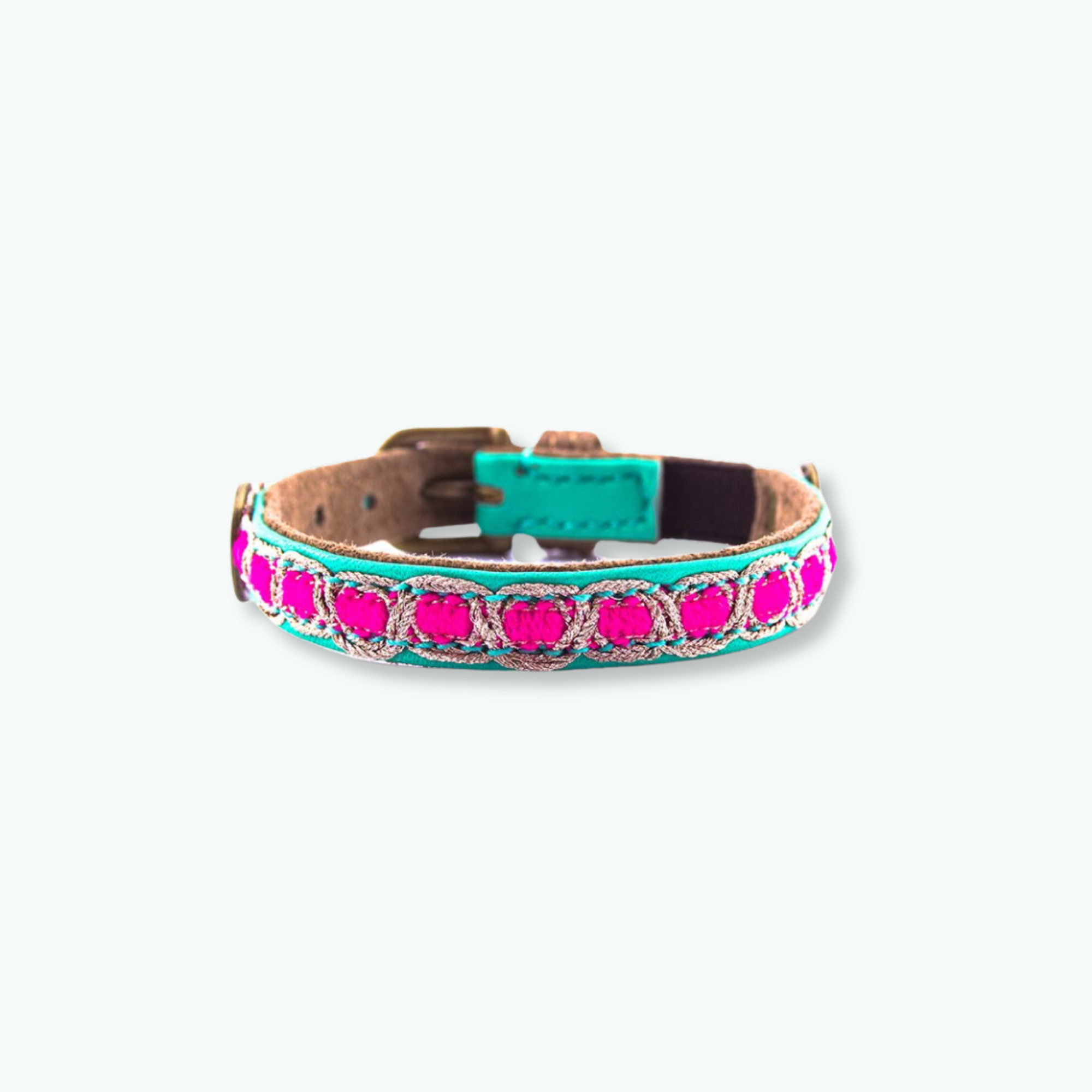 Dog with a Mission Coco collare gatto pelle turchese 22-27 cm