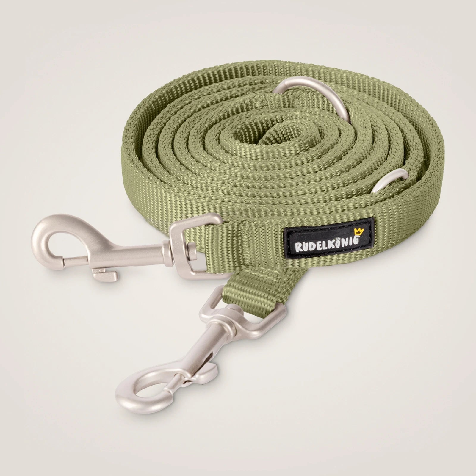 Rudelkönig Frida Guinzaglio Cane Khaki Regolabile 360°