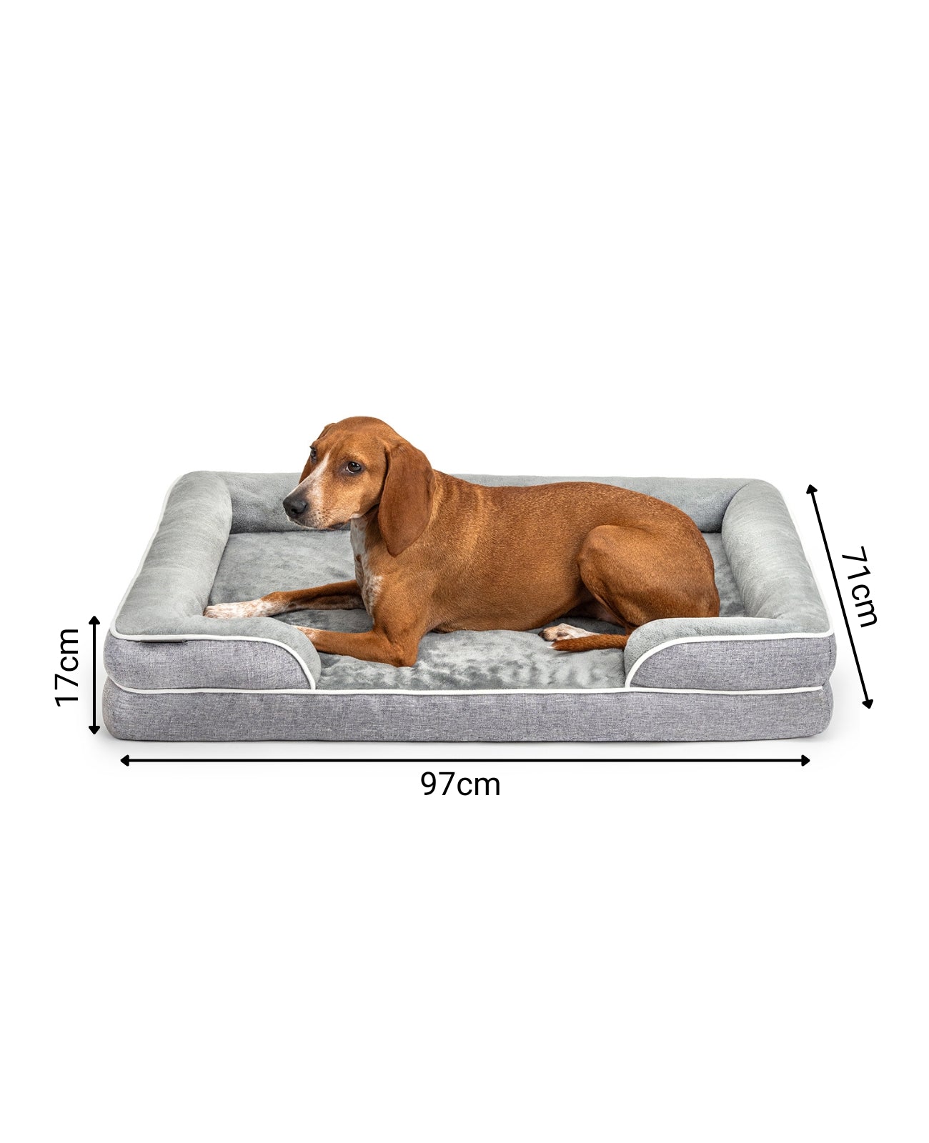 Lionto Hundebetten cuccia cane 122x89x20 cm grigia ortopedica