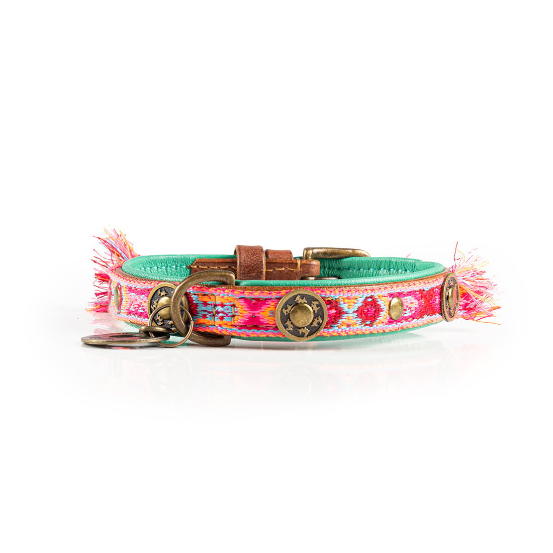 Dog with a Mission Boho Rosa collare cane XS rosa tessuto