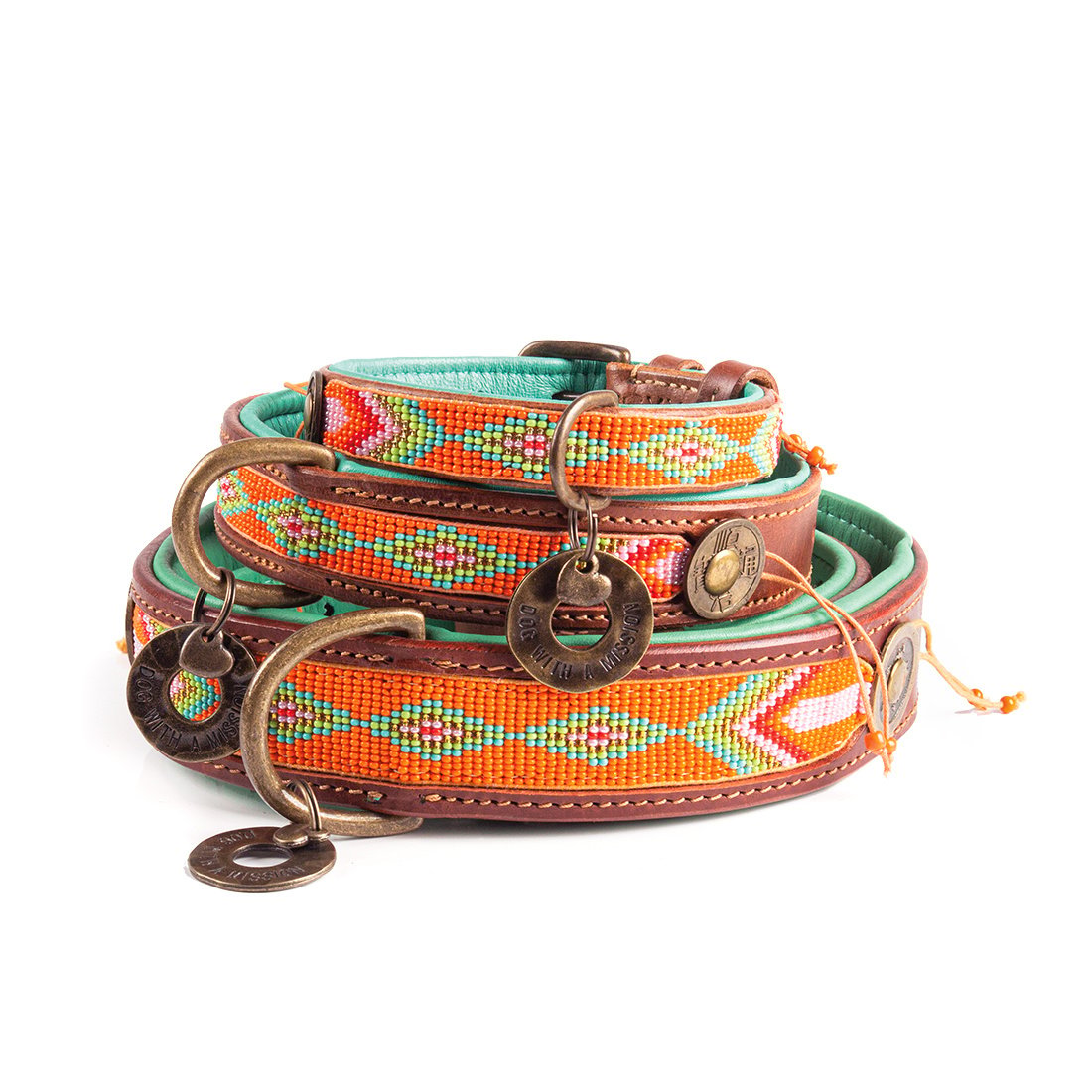 Dog with a Mission Tiger Lily collare cane arancione XL 4 cm