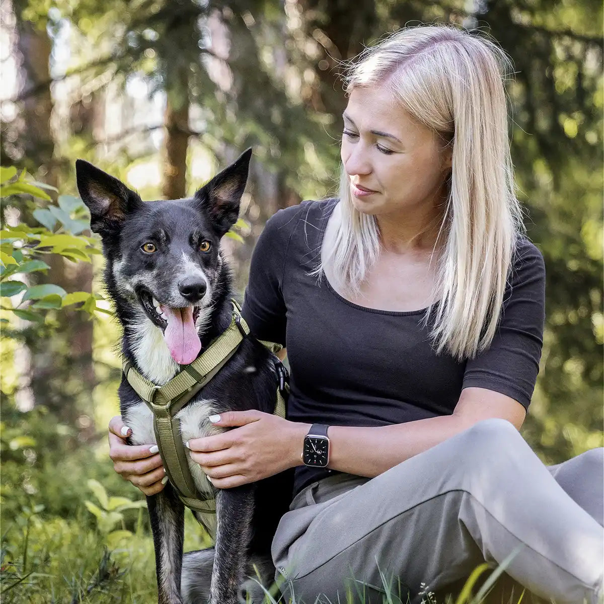 Rudelkönig Hundegeschirre Bella pettorina cane M Khaki neoprene