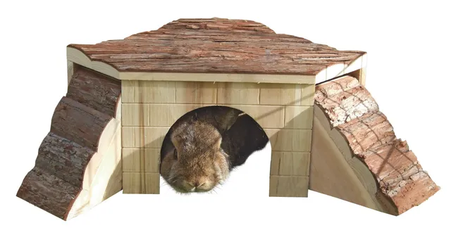 Kerbl Pet Rodent Cabin casetta legno roditori 2 rampe