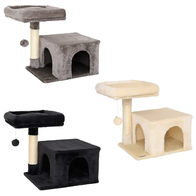 Lionto Katzenkratzbäume tiragraffi gatto 50 cm grigio sisal