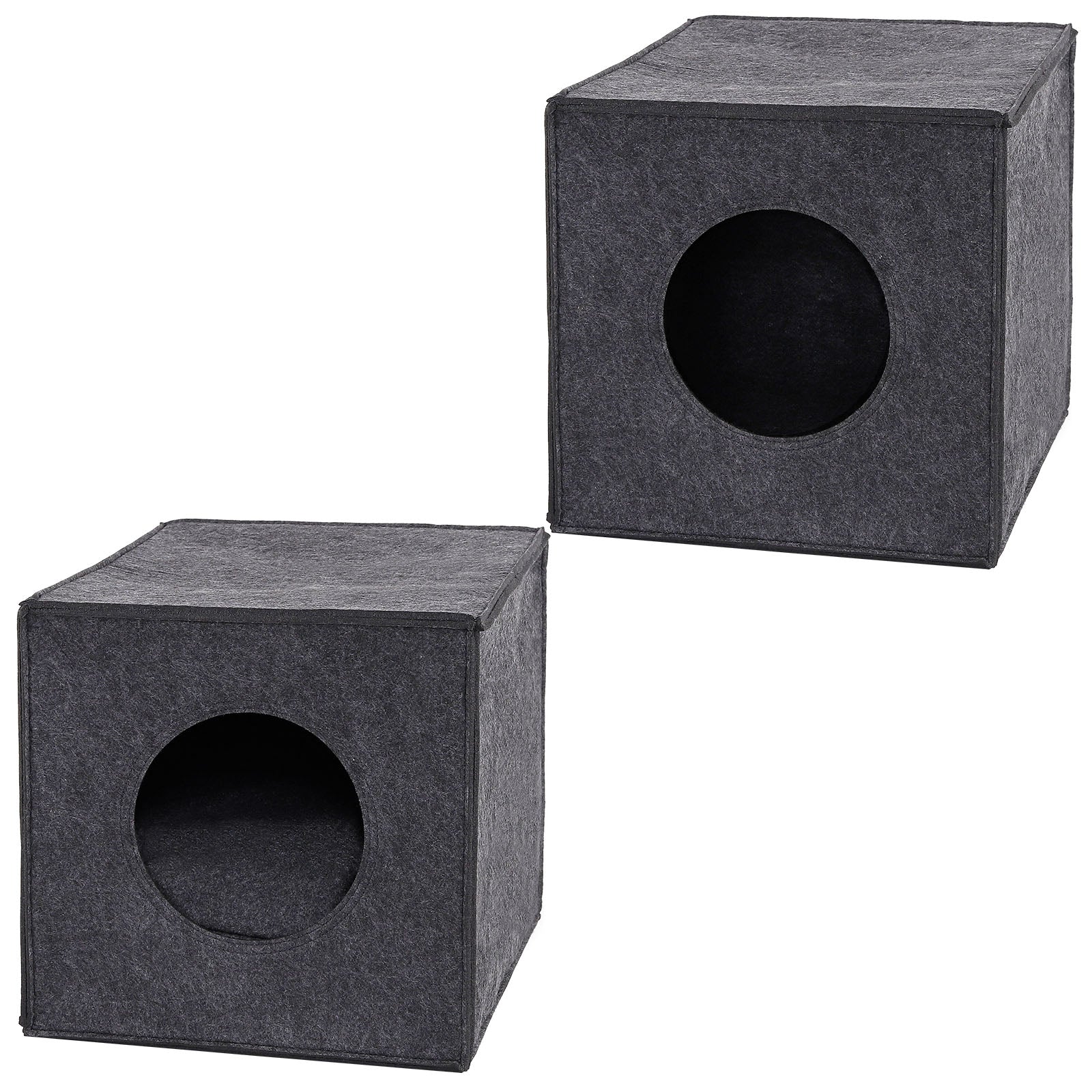 Lionto Katzenbettchen grotta feltro grigio scuro con cuscino