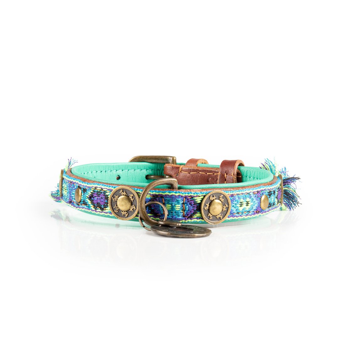 Dog with a Mission Boho Juan XS collare cane pelle blu 25-29 cm