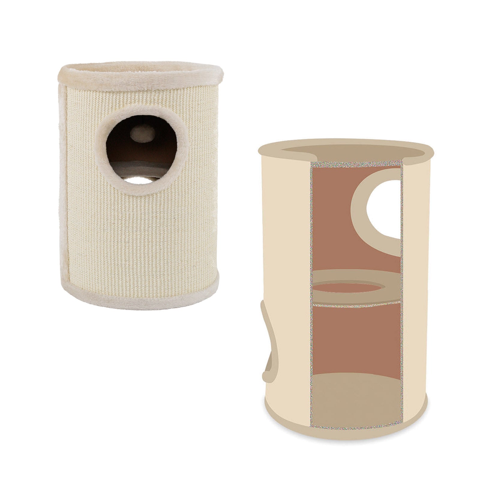 Lionto Katzenkratzbäume tiragraffi gatti beige 50 cm sisal