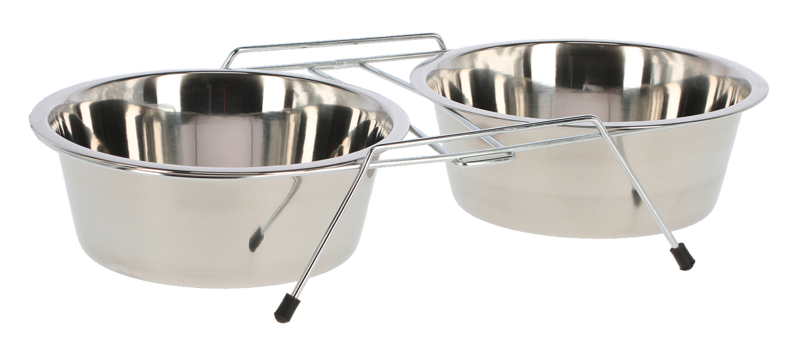 Kerbl Pet Twin Bowl Stand doppia ciotola inox con supporto