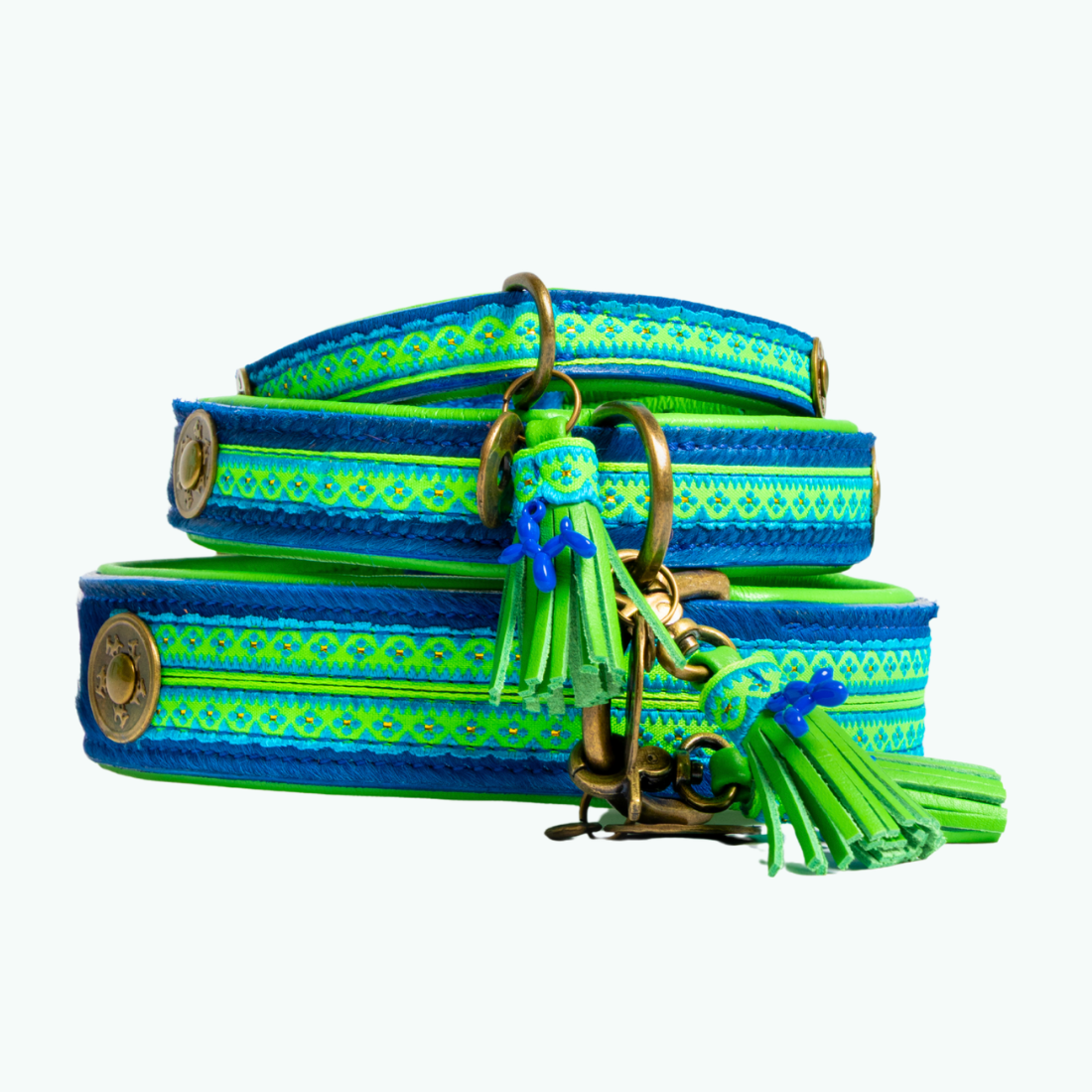 Dog with a Mission Zula XS collare cane pelliccia blu verde