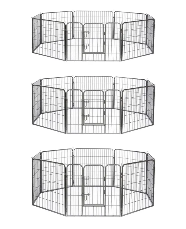 Lionto Freilaufgehege metallo recinto cuccioli 8 elementi 60 cm