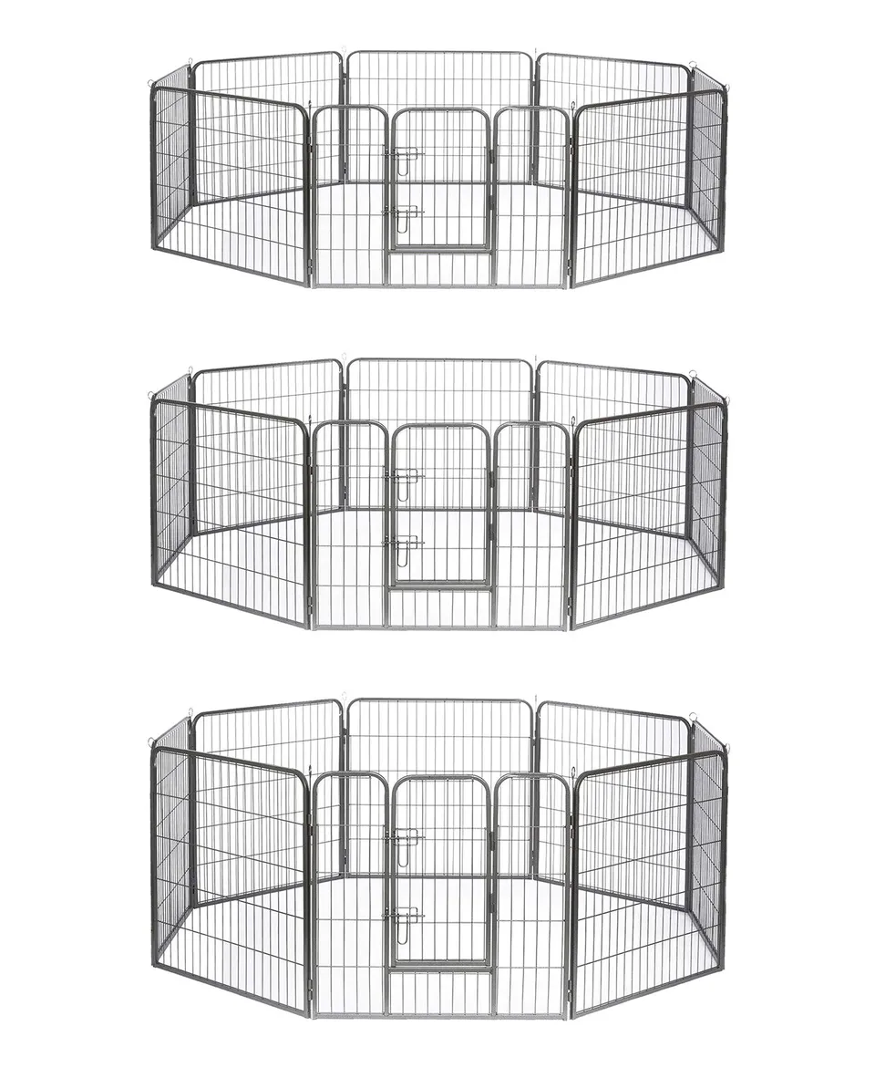 Lionto Freilaufgehege metallo recinto cuccioli 8 elementi 60 cm