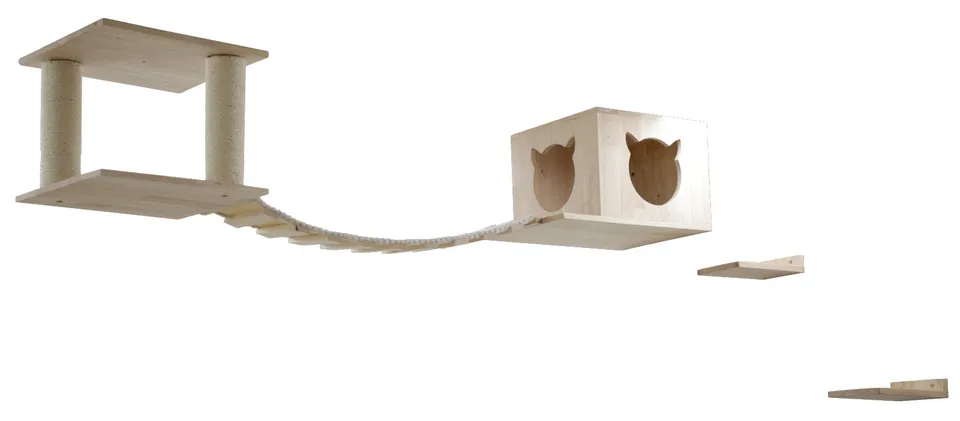 Kerbl Cat Scratch Top parete arrampicata gatto legno 5 pezzi