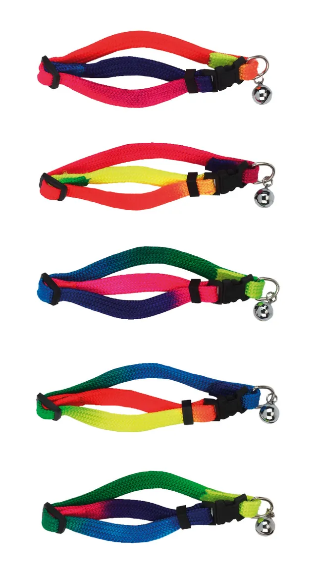Kerbl Pet Rainbow collare nylon gatto con campanellino