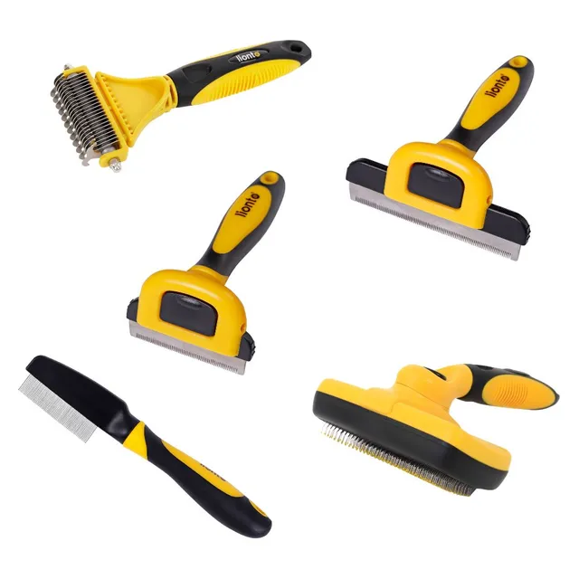 Lionto Katzenbürsten spazzola autopulente pelo lungo nero-giallo