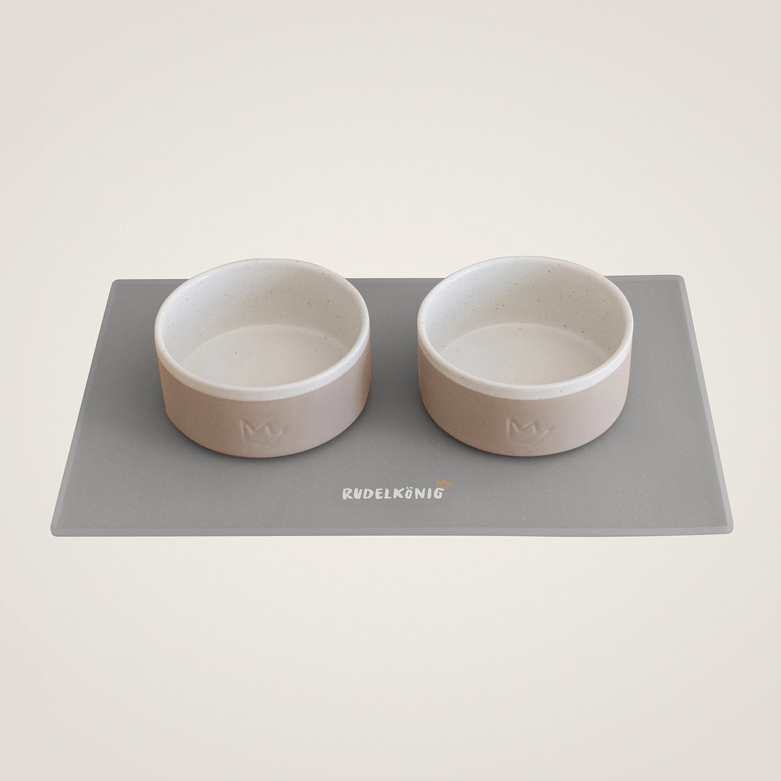 Rudelkönig set pappa cane ceramica grigio 2 ciotole+tappetino