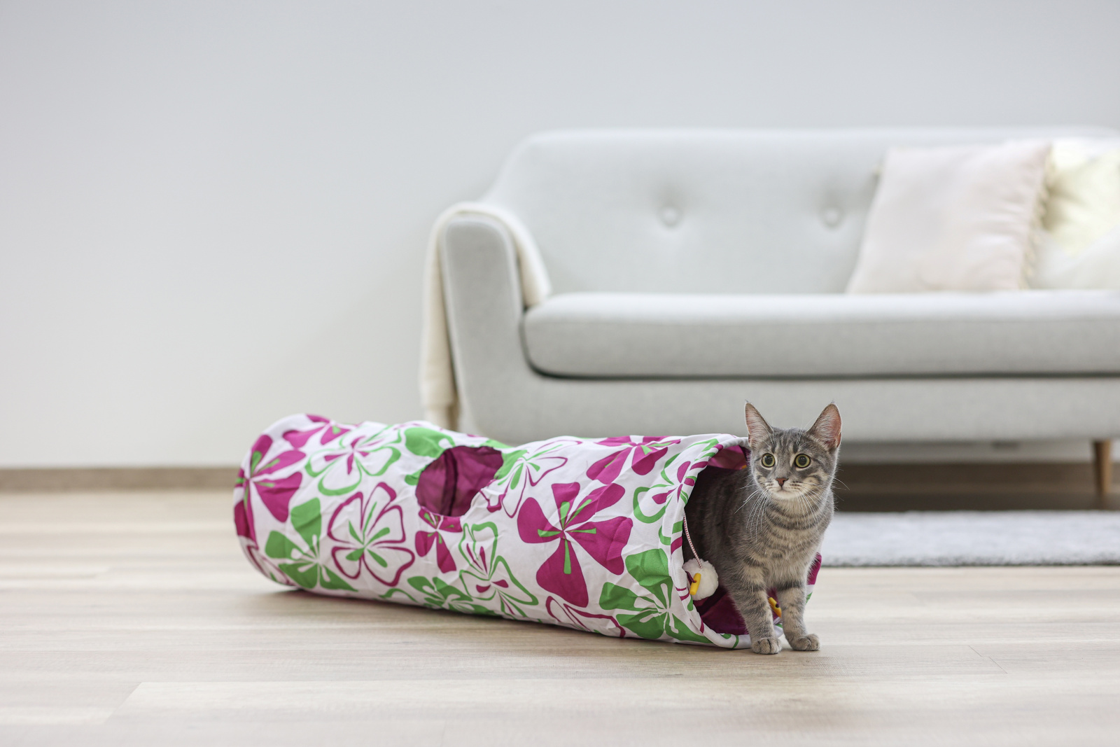 Kerbl Pet Cat Tunnel Flower tunnel gatto floreale nylon 3 uscite