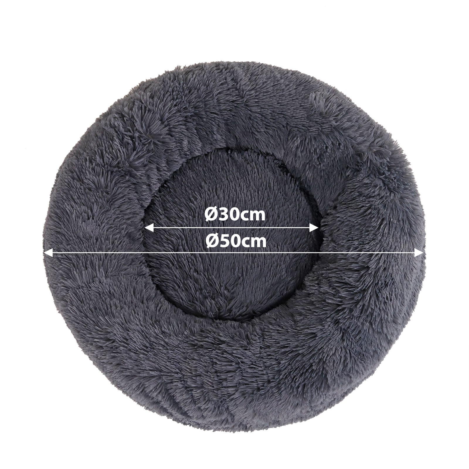 Lionto Hundebetten cuccia donut 60 cm grigio scuro peluche