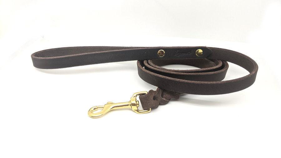 Toscani Cuoio Guinzaglio Cane Pelle Intrecciato 150 cm