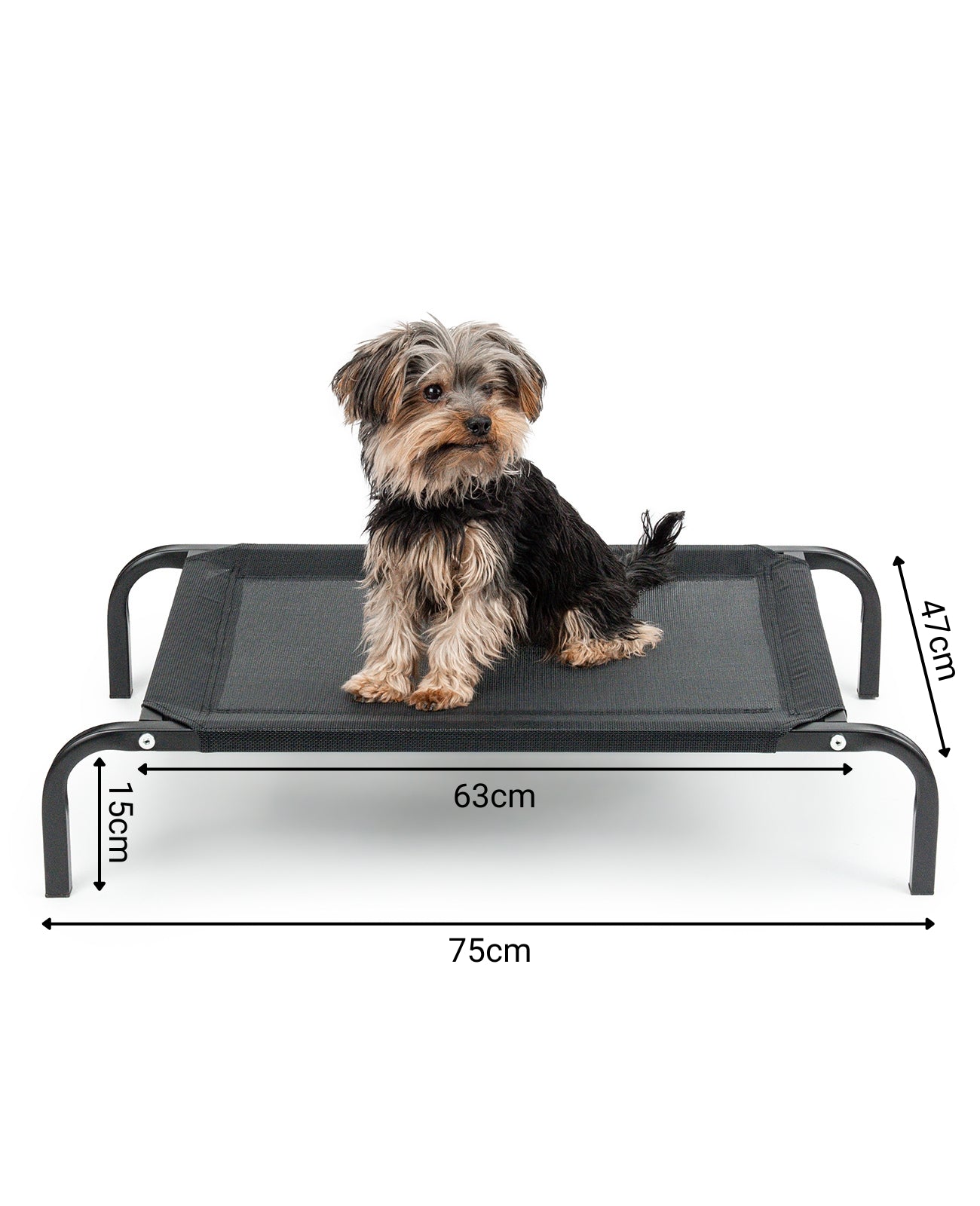 Lionto Hundebetten brandina rialzata cani nera 114x76 cm estiva