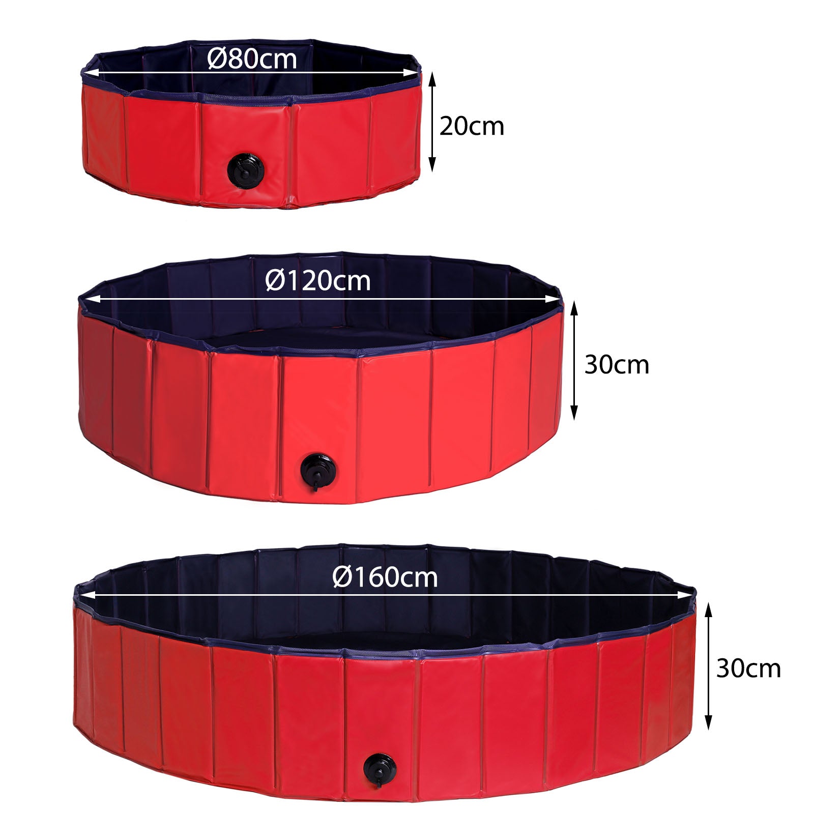 Lionto Piscina Pieghevole Cane M 120x30 cm PVC Antiscivolo