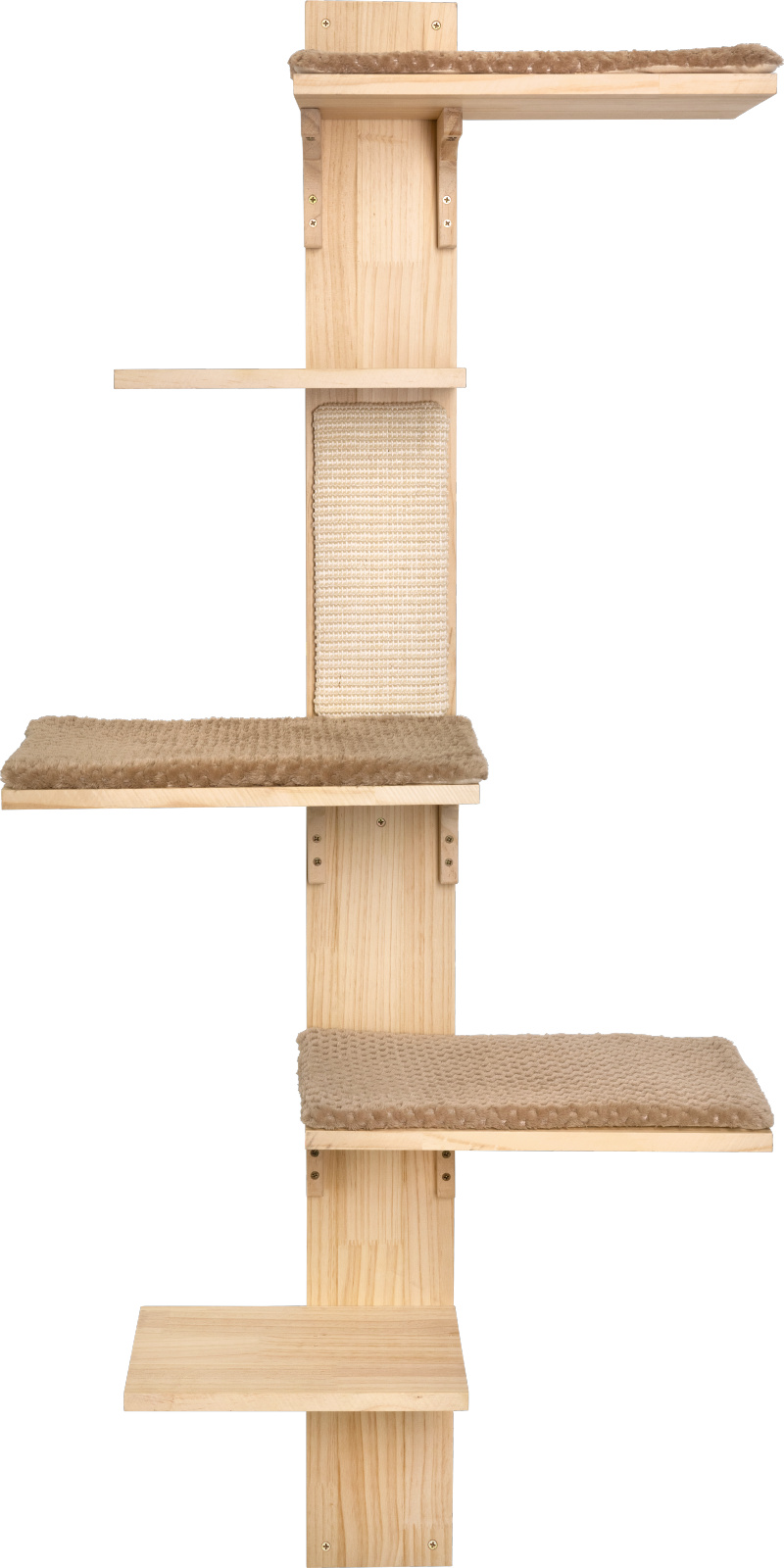 Kerbl Pet Timber Albero per Gatti da Parete 150 cm Legno