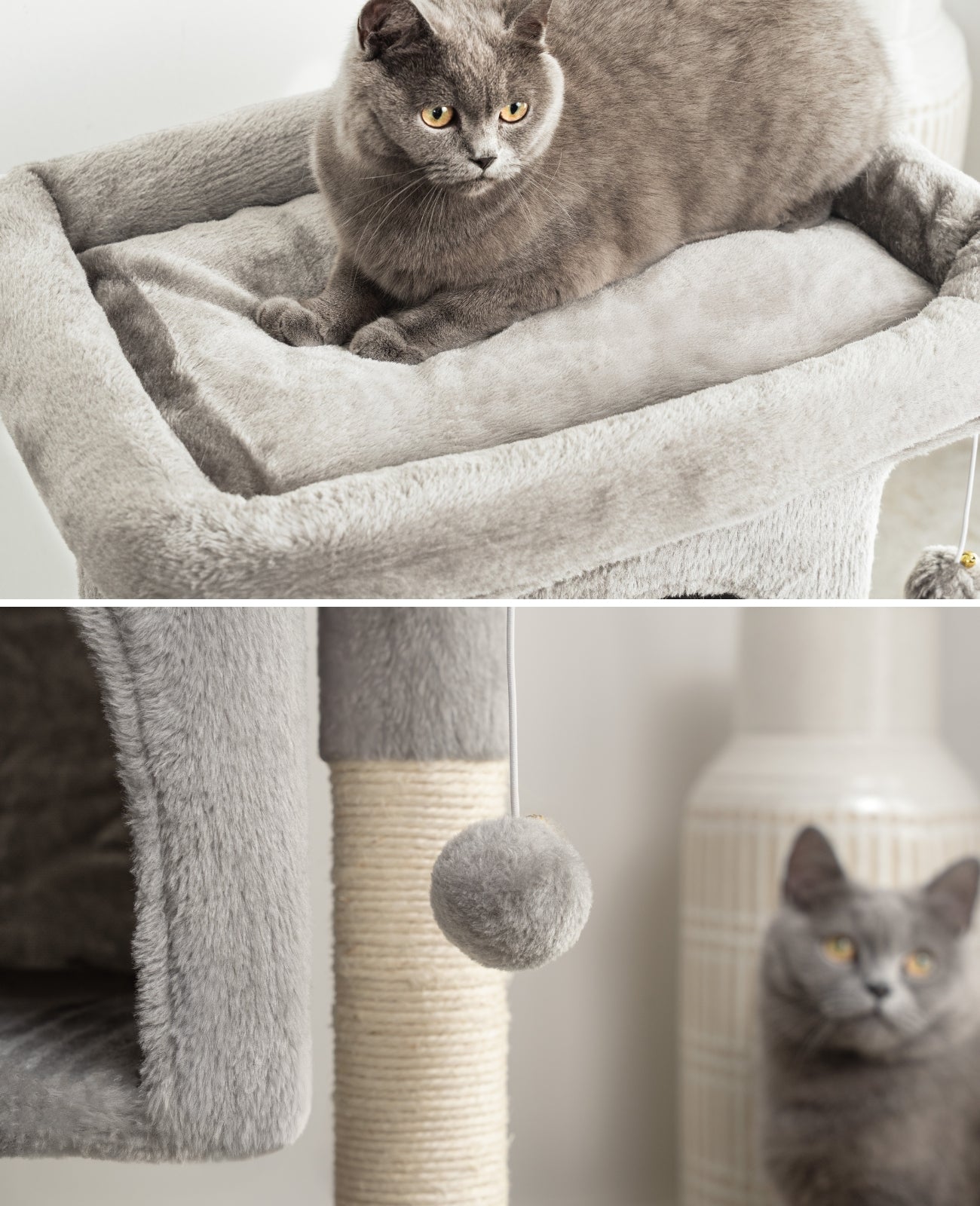Lionto Katzenkratzbäume tiragraffi 60 cm grigio chiaro