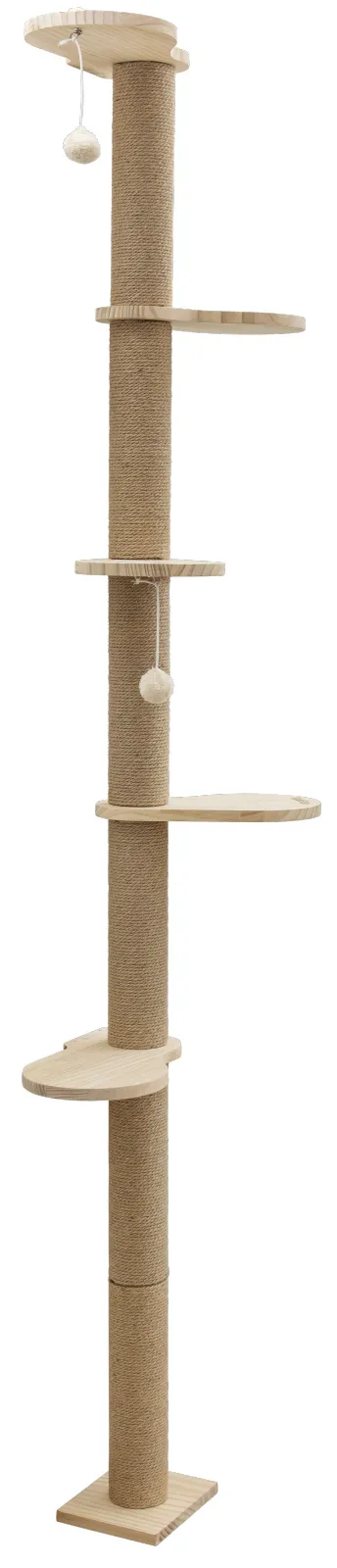 Kerbl Pet Timber Tiragraffi a Parete Legno Iuta