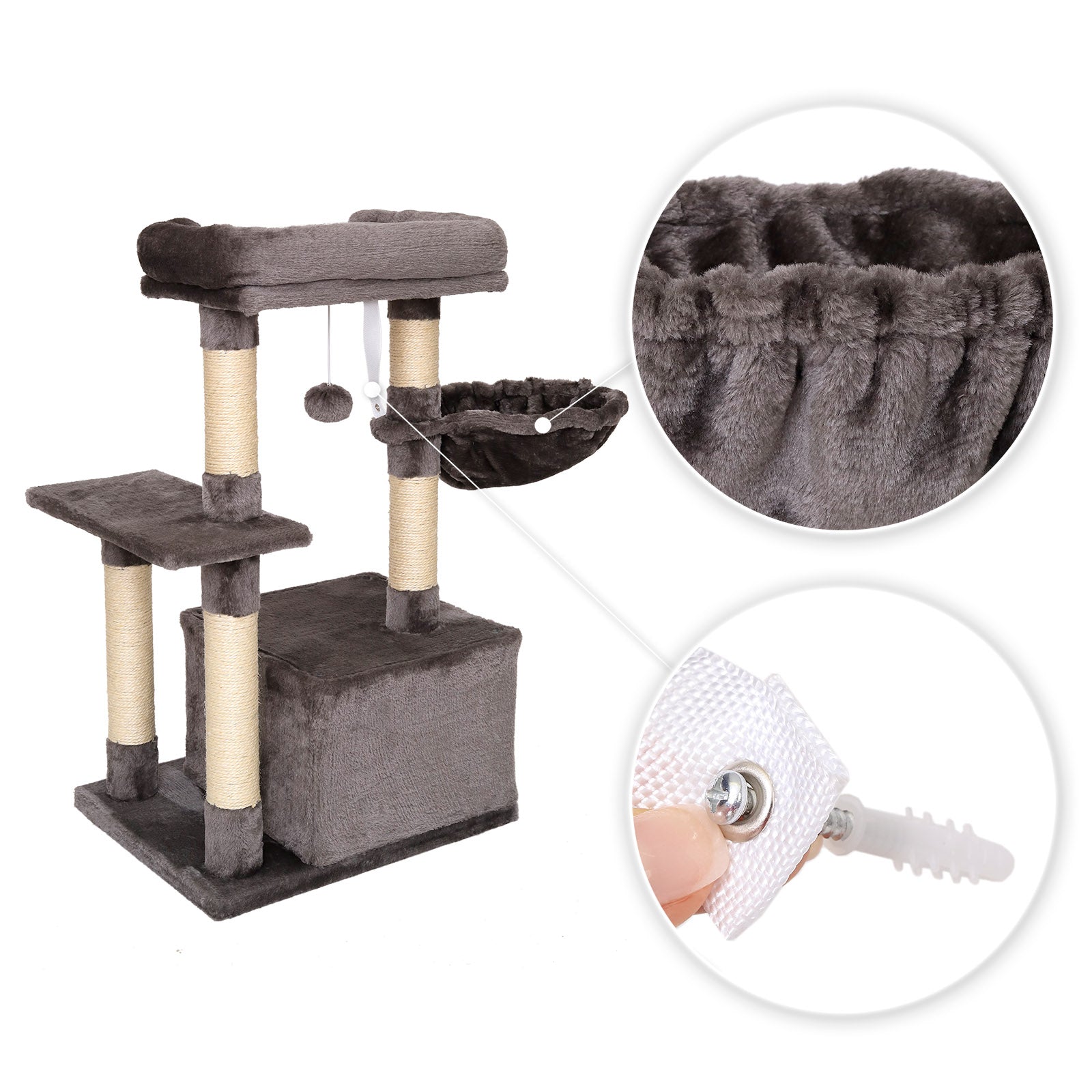 Lionto Tiragraffi 85 cm Albero per Gatti Beige con Sisal